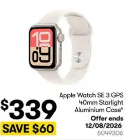 BIG W Apple Watch SE 3 GPS 40mm Starlight Aluminium Case offer