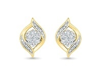 Bevilles Jewellery 9ct Yellow Gold Diamond Set Stud Earrings offer