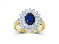 Bevilles Jewellery 9ct Yellow Gold 0.77ct Sapphire Diamond Ring offer