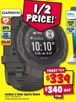 JB Hi-Fi Garmin Instinct 2 Solar Sports Watch offer