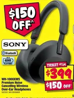 JB Hi-Fi Sony Premium Noise Cancelling Wireless Over-Ear Headphones offer