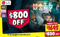 JB Hi-Fi LG 85" 4K QNED AI Smart Mini LED TV offer