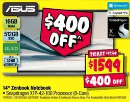 JB Hi-Fi Asus 14" Zenbook Notebook offer