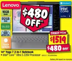 JB Hi-Fi Lenovo 14" Yoga 7 2-in-1 Notebook offer