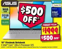 JB Hi-Fi Asus 16" Vivobook Notebook offer