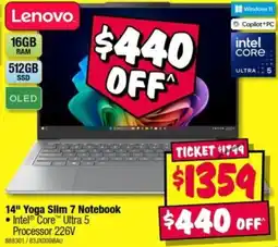 JB Hi-Fi Lenovo 14" Yoga Slim 7 Notebook offer