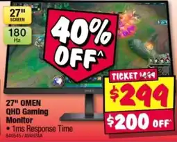 JB Hi-Fi 27" Omen QHD Gaming Monitor offer