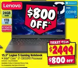 JB Hi-Fi Lenovo 15.3" Legion 5 Gaming Notebook offer
