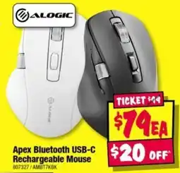 JB Hi-Fi Alogic Apex Bluetooth USB-C Rechargeable Mouse offer