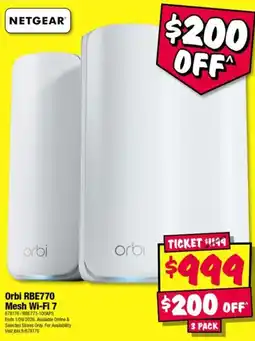 JB Hi-Fi Netgear Orbi RBE770 Mesh Wi-Fi 7 offer