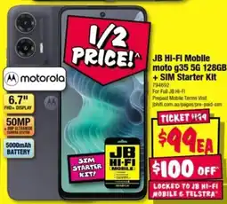 JB Hi-Fi motorola moto g35 5G 128GB offer