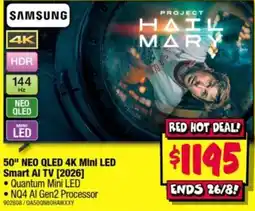 JB Hi-Fi Samsung 50" Neo QLED 4K Mini LED Smart AI TV offer