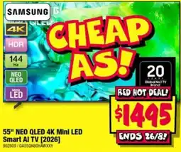 JB Hi-Fi Samsung 55" Neo QLED 4K Mini LED Smart AI TV offer