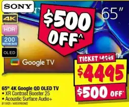 JB Hi-Fi Sony 65" 4K Google QD OLED TV offer