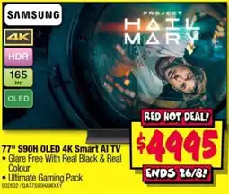 JB Hi-Fi Samsung 77" S90H OLED 4K Smart AI TV offer
