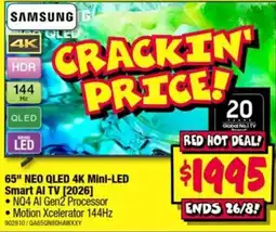 JB Hi-Fi Samsung 65" Neo QLED 4K Mini-LED Smart AI TV [2026] offer