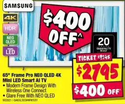 JB Hi-Fi Samsung 65" Frame Pro NEO QLED 4K Mini LED Smart AI TV offer