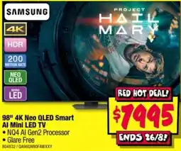 JB Hi-Fi Samsung 98" 4K Neo QLED Smart AI Mini LED TV offer