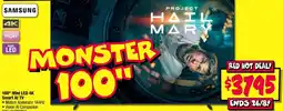 JB Hi-Fi Samsung 100" Mini LED 4K Smart AI TV offer