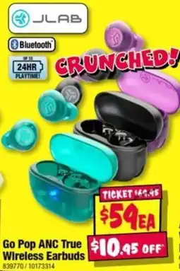 JB Hi-Fi JLab Go Pop ANC True Wireless Earbuds offer