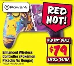 JB Hi-Fi PowerA Enhanced Wireless Controller (Pokémon Pikachu Vs Gengar) offer