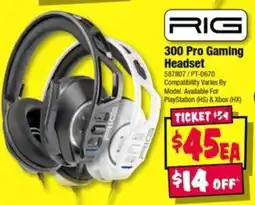 JB Hi-Fi RIG 300 Pro Gaming Headset offer