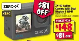 JB Hi-Fi Zero-X ZX-40 Action Camera With Dual Display & Wi-Fi offer