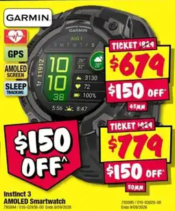JB Hi-Fi Garmin Instinct 3 AMOLED Smartwatch offer