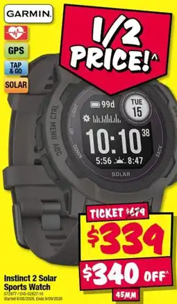 JB Hi-Fi Garmin Instinct 2 Solar Sports Watch offer