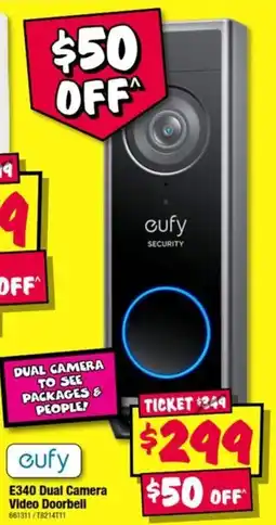 JB Hi-Fi eufy E340 Dual Camera Video Doorbell offer