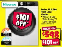 JB Hi-Fi Hisense Series 3S 8.5KG Front Load Washer offer
