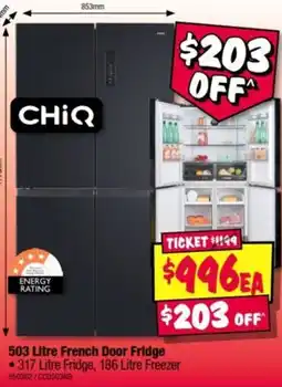 JB Hi-Fi ChiQ 503 Litre French Door Fridge offer