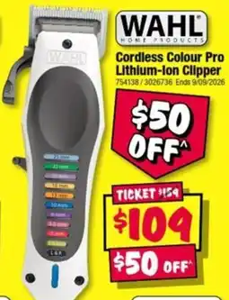 JB Hi-Fi Wahl Cordless Colour Pro Lithium-Ion Clipper offer