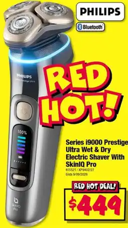 JB Hi-Fi Philips Series i9000 Prestige Ultra Wet & Dry Electric Shaver With SkinIQ Pro offer