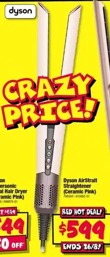 JB Hi-Fi Dyson AirStrait Straightener (Ceramic Pink) offer