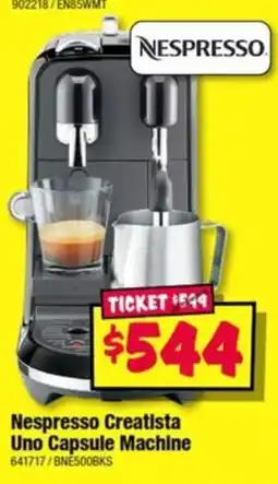 JB Hi-Fi Nespresso Creatista Uno Capsule Machine offer