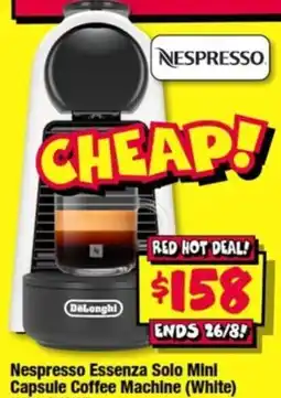 JB Hi-Fi Nespresso Essenza Solo Mini Capsule Coffee Machine (White) offer