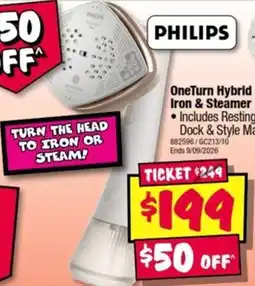 JB Hi-Fi Philips OneTurn Hybrid Iron & Steamer offer