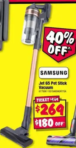 JB Hi-Fi Samsung Jet 65 Pet Stick Vacuum offer