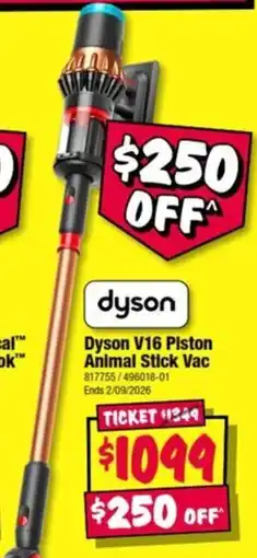 JB Hi-Fi Dyson V16 Piston Animal Stick Vac offer