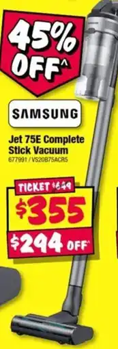 JB Hi-Fi Samsung Jet 75E Complete Stick Vacuum offer