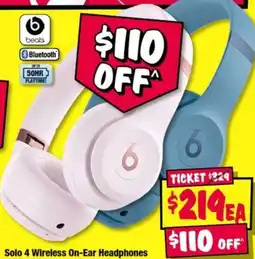 JB Hi-Fi beats Solo 4 Wireless On-Ear Headphones offer