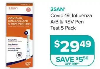 2san Covid-19, Influenza A/B & RSV Pen Test
