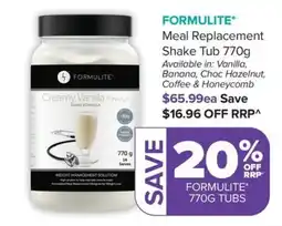 Ramsay Pharmacy Formulite Meal Replacement Shake Tub offer