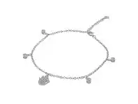 Bevilles Jewellery Cubic Zirconia Hamsa and Charm Anklet offer