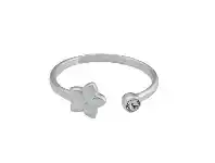 Sterling Silver Open Flower Stackable Ring - M