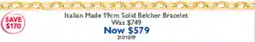 Prouds Italian Made 19cm Solid Belcher Bracelet offer