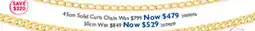 Prouds 45cm Solid Curb Chain offer