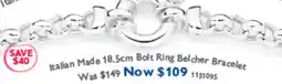 Prouds Italian Made 18.5cm Bolt Ring Belcher Bracelet offer