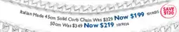 Prouds Italian Made 45cm Solid Curb Chain offer
